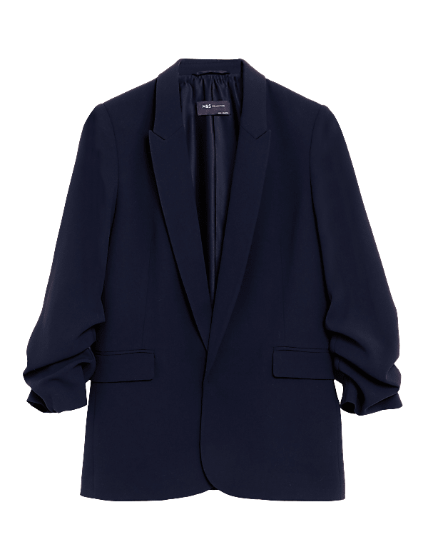 Ruched Sleeve Blazer