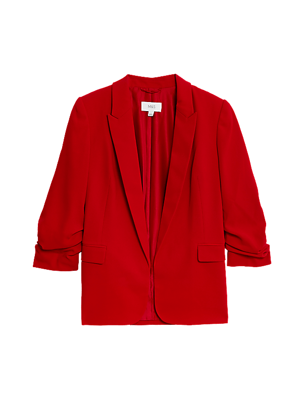 Ruched Sleeve Blazer