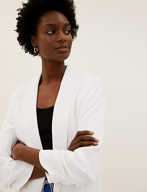 Ruched Sleeve Blazer - NO