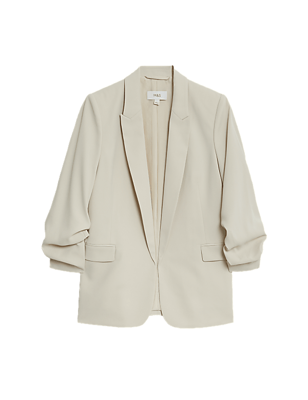 Ruched Sleeve Blazer