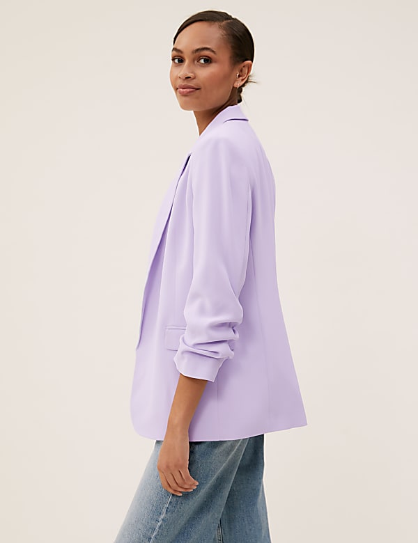 Ruched Sleeve Blazer