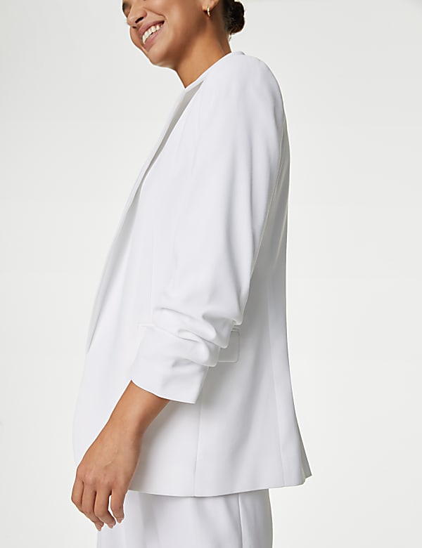Ruched Sleeve Blazer