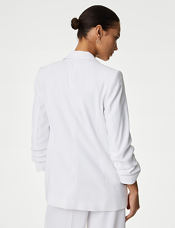 Ruched Sleeve Blazer