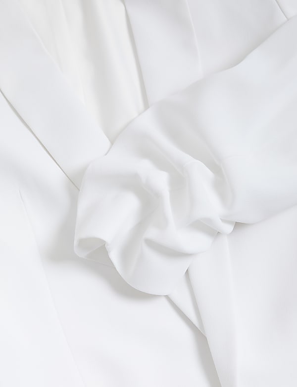 Ruched Sleeve Blazer