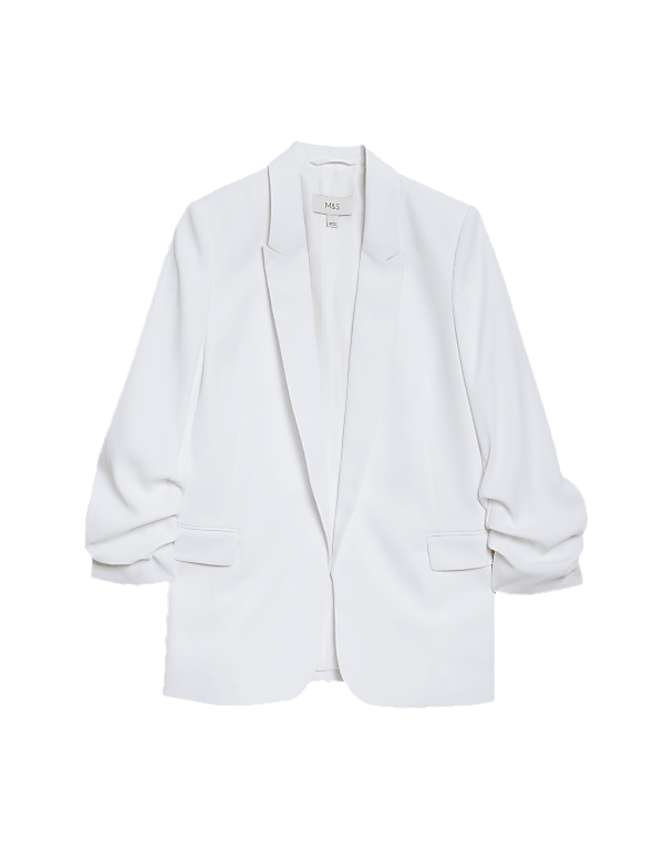 Ruched Sleeve Blazer