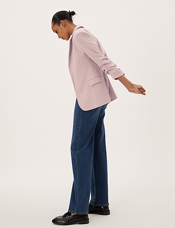 Ruched Sleeve Blazer