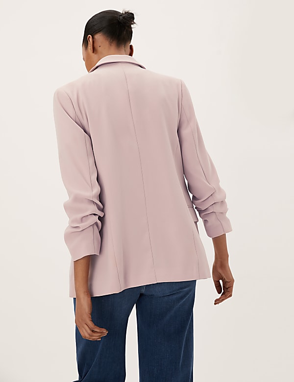 Ruched Sleeve Blazer