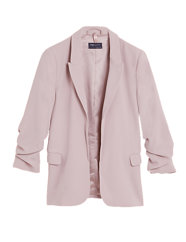 Ruched Sleeve Blazer