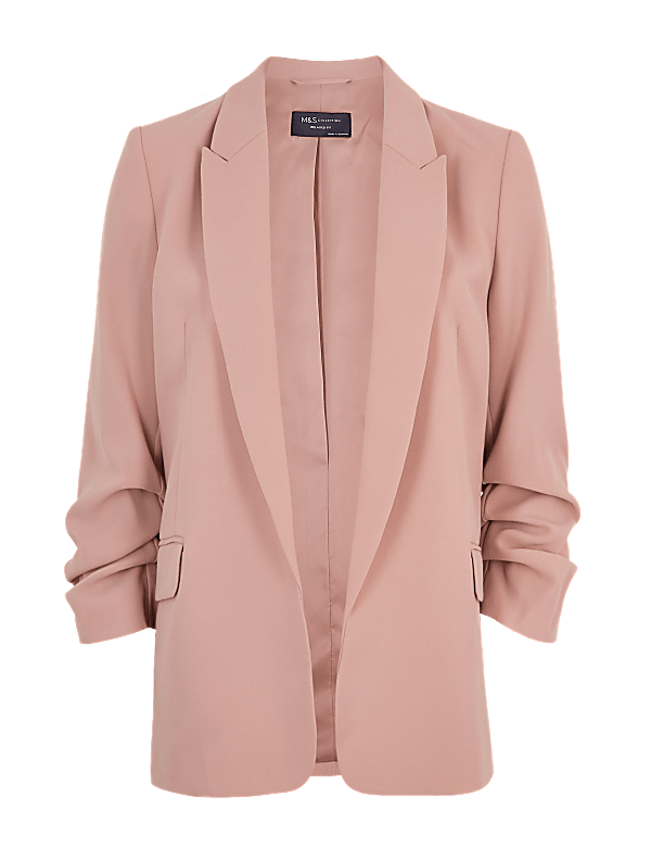 Ruched Sleeve Blazer