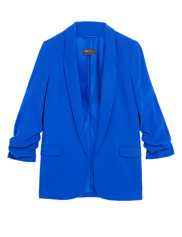 Ruched Sleeve Blazer