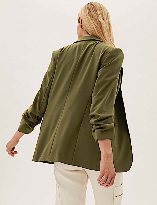Ruched Sleeve Blazer