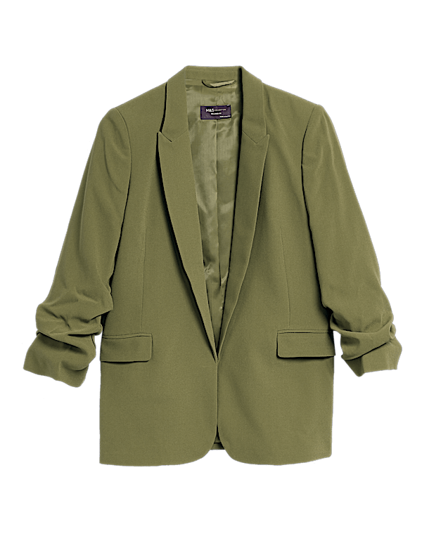 Ruched Sleeve Blazer