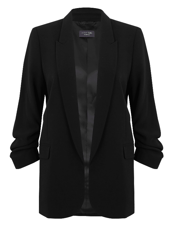 Ruched Sleeve Blazer