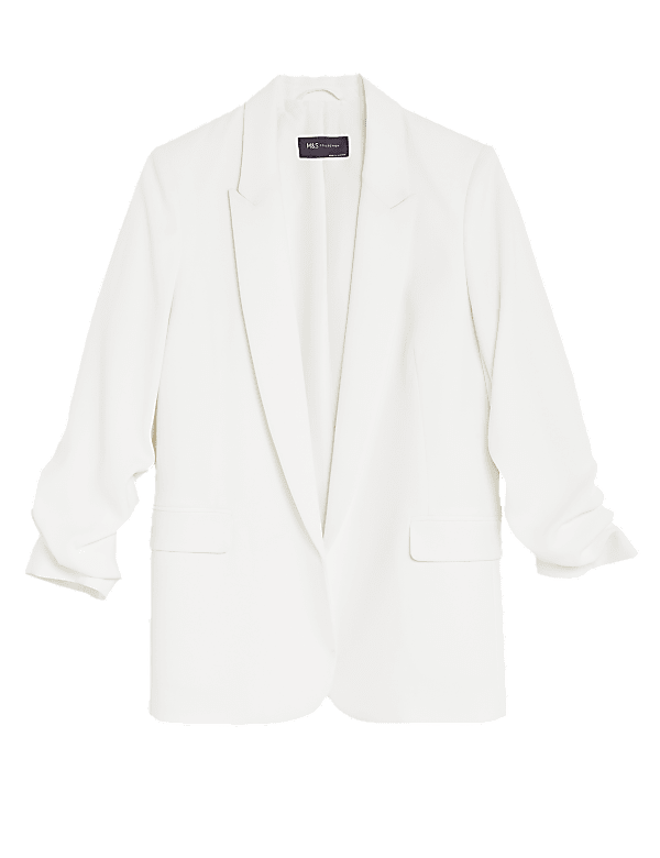 Ruched Sleeve Blazer