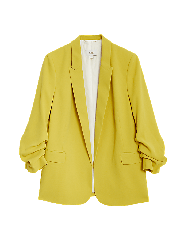 Ruched Sleeve Blazer