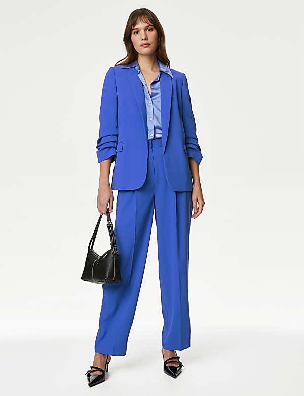 Ruched Sleeve Blazer