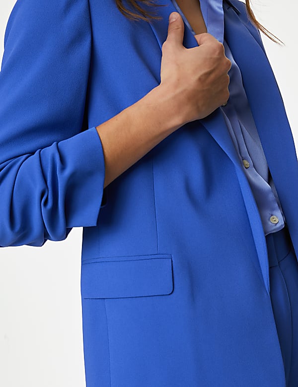 Ruched Sleeve Blazer