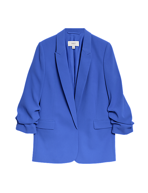 Ruched Sleeve Blazer