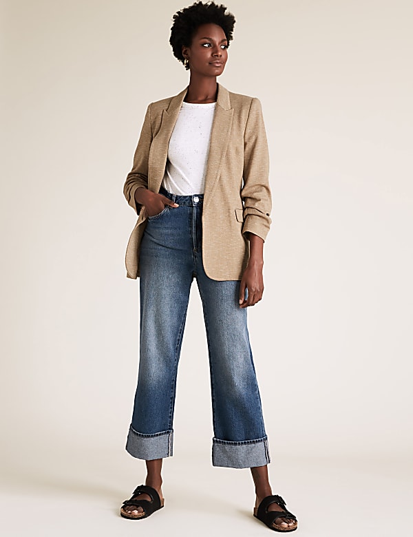 Buy Jersey Relaxed Ruched Sleeve Blazer at Marks Spencer