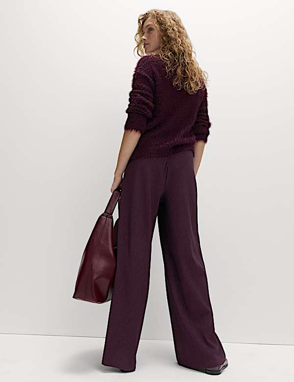 Plisse Elasticated Waist Trousers