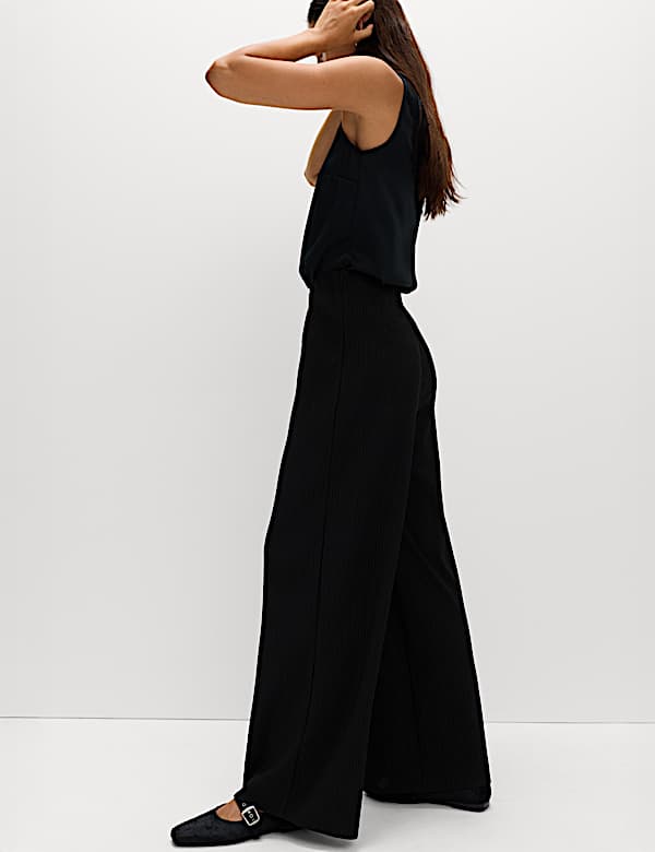 Plisse Elasticated Waist Trousers