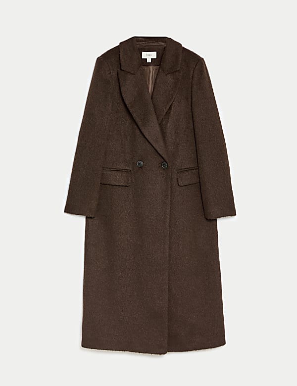 Textured Collared Longline Coat with Wool - JP