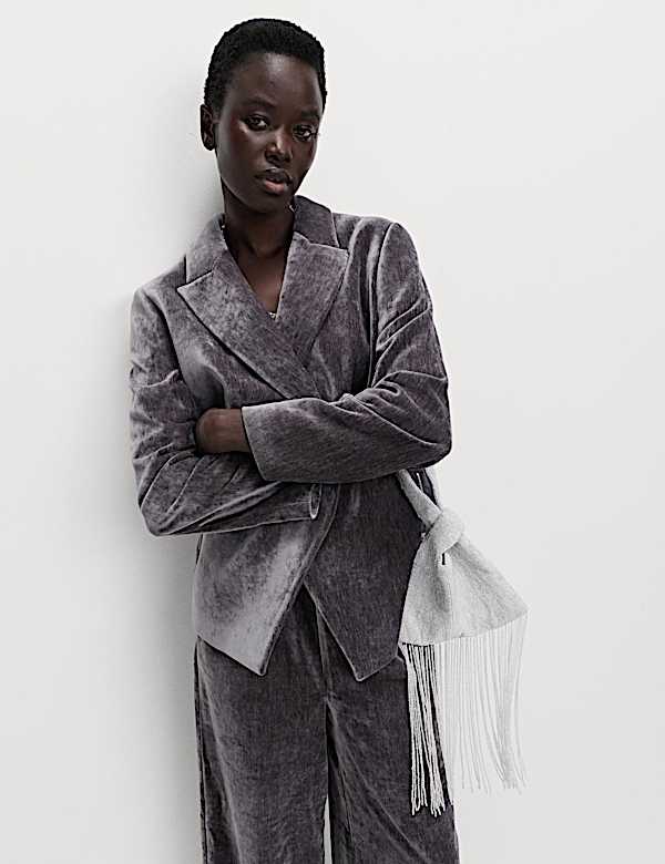 Velvet Mottled Single Breasted Blazer - KR