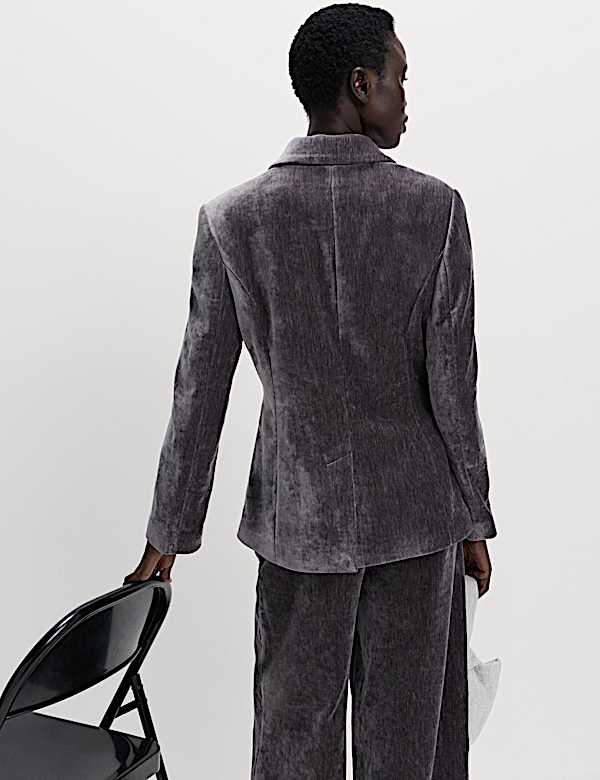 Velvet Mottled Single Breasted Blazer - KR