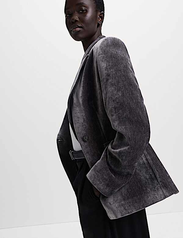 Velvet Mottled Single Breasted Blazer - KR