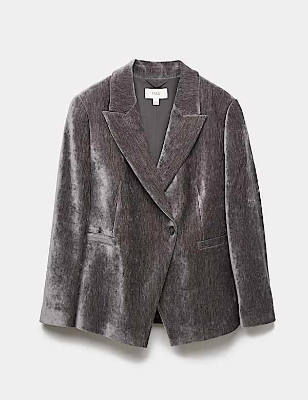 Velvet Mottled Single Breasted Blazer - KR