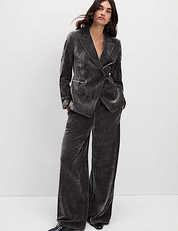 Mottled Velvet Straight Leg Trousers - SK