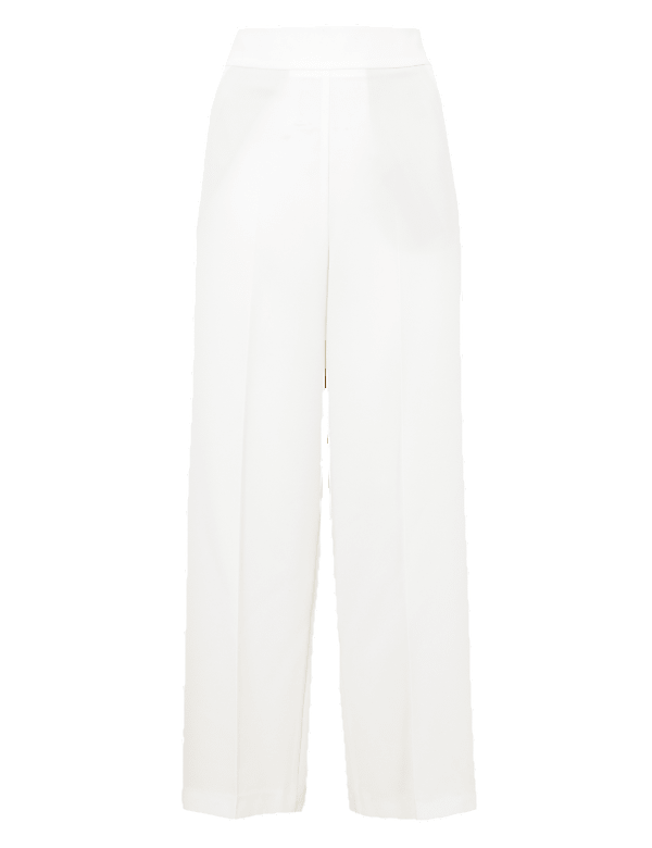 Crepe Side Stripe Wide Leg Trousers