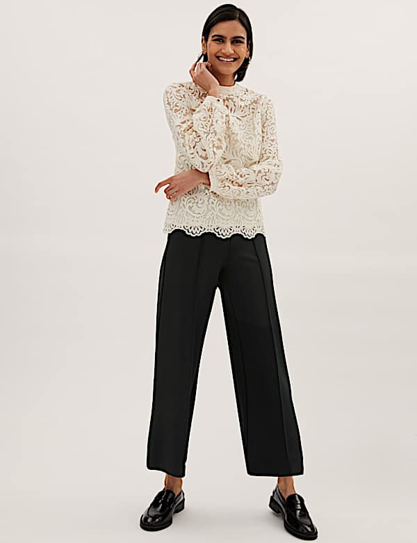 Jersey Wide Leg 7/8 Trousers