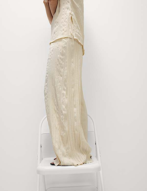 Plisse Palazzo Trouser