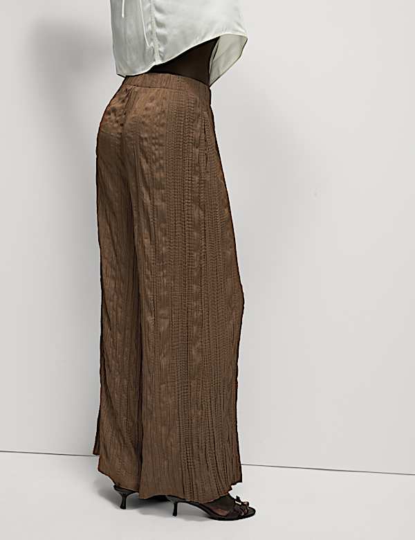 Plisse Palazzo Trouser