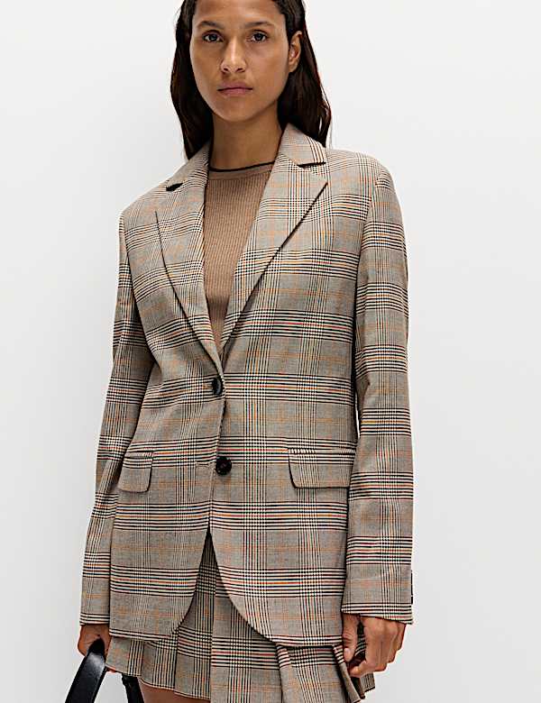 Checked Single Breasted Blazer - US