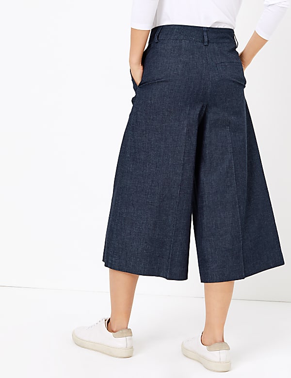 Denim Wide Leg Culottes