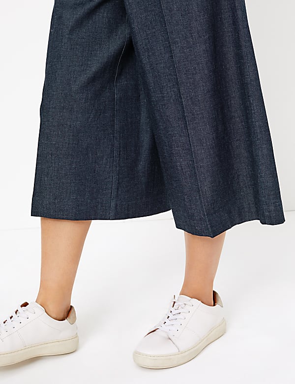Denim Wide Leg Culottes
