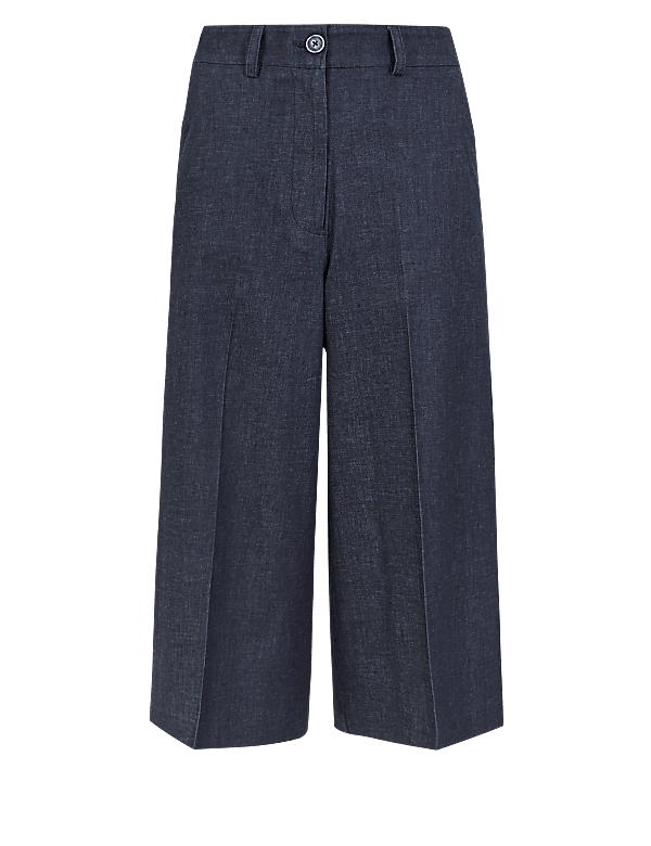 Denim Wide Leg Culottes