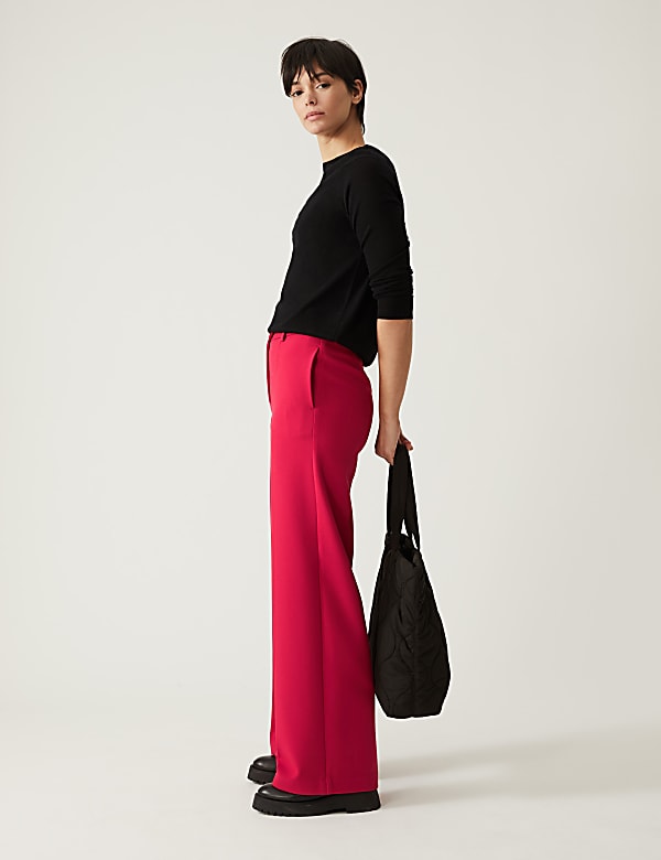 Crepe Wide Leg Trousers
