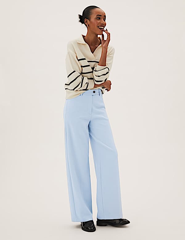 Crepe Wide Leg Trousers