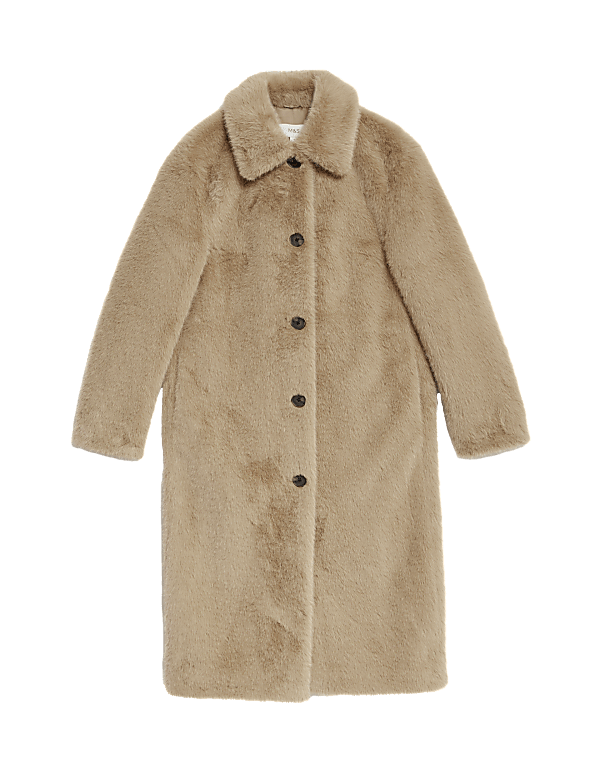 Faux Fur Collared Longline Coat
