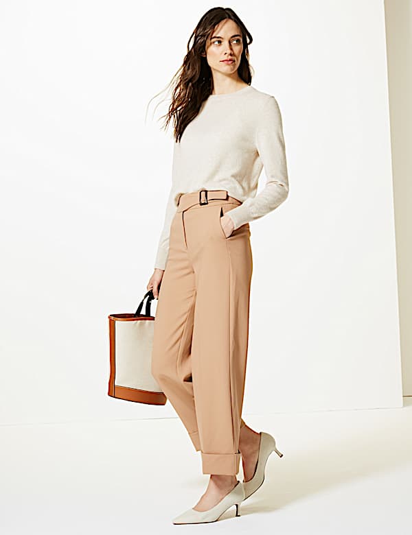Wide Leg Ankle Grazer Trousers