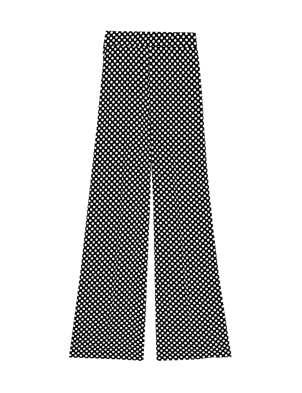 Satin Polka Dot Wide Leg Trousers