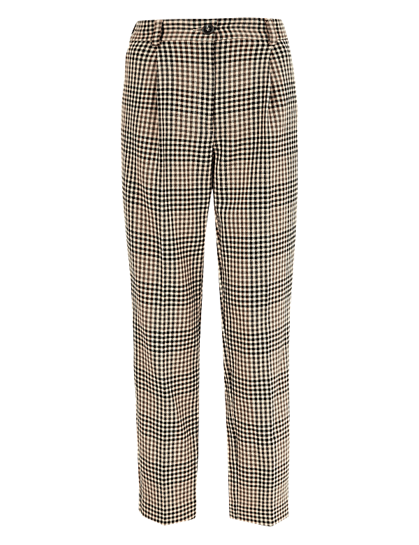 Checked Tapered Ankle Grazer Trousers