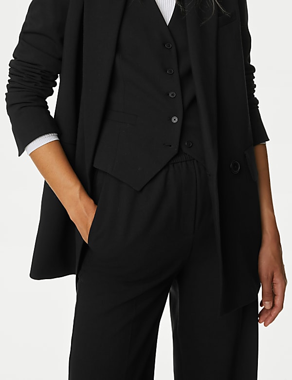 Woven Elasticated Waist Wide Leg Trousers