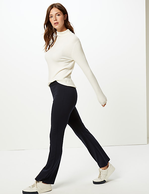 Jersey Slim Fit Flare Trousers