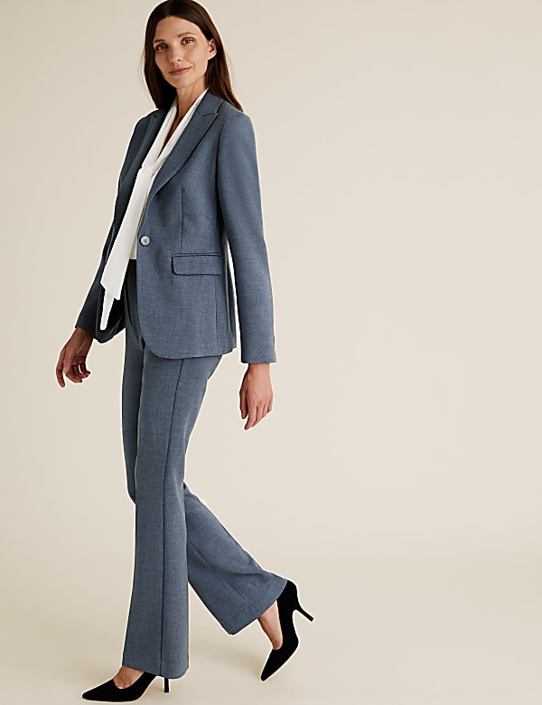 High Waisted Flared Leg Trousers
