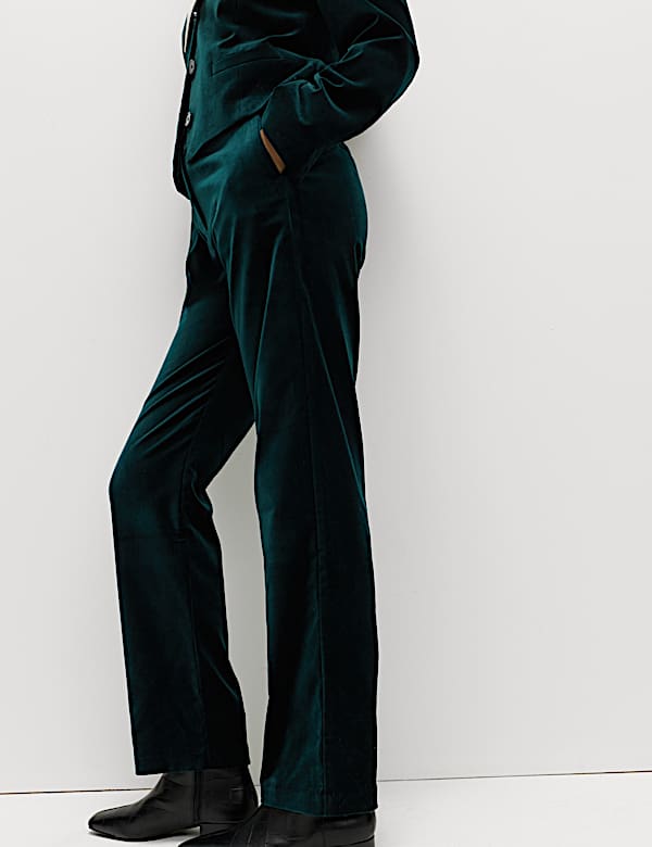 Pantalon coupe droite en velours de coton - CH