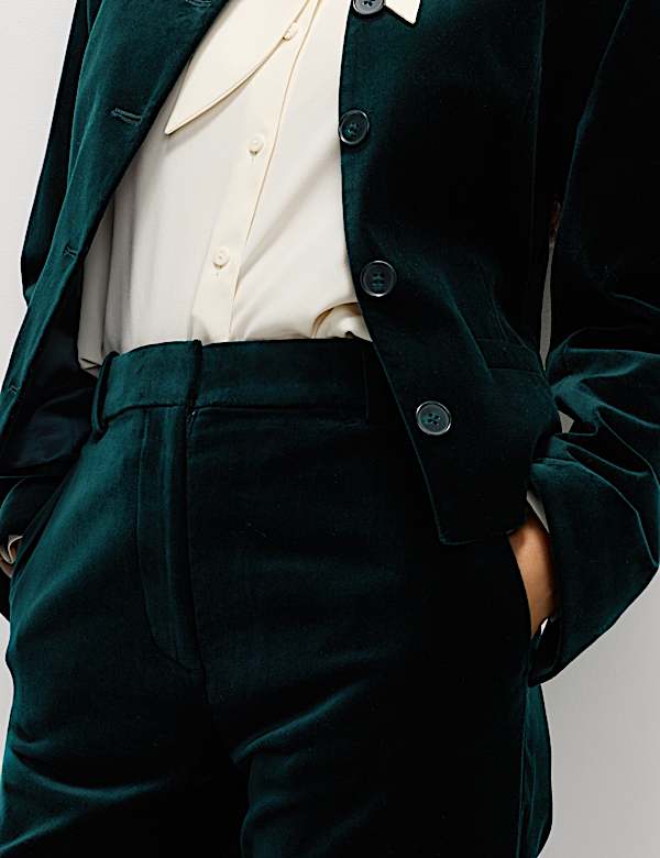 Pantalon coupe droite en velours de coton - CH